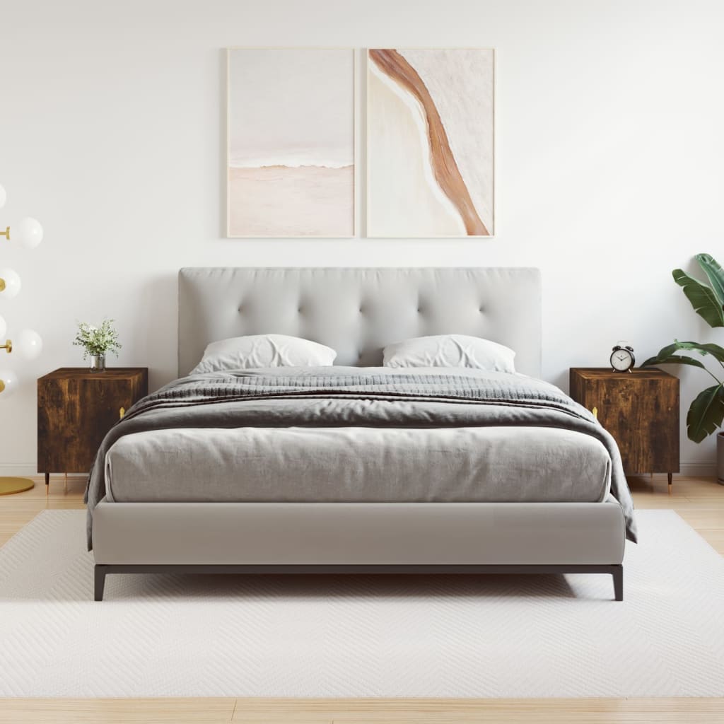 Bedside Cabinets 2 pcs Smoked Oak 40x40x50 cm Engineered Wood