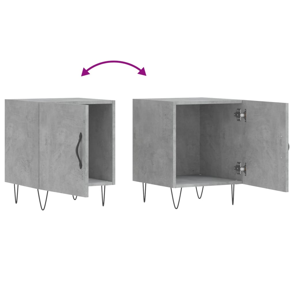 Bedside Cabinets 2 pcs Concrete Grey 40x40x50 cm Engineered Wood