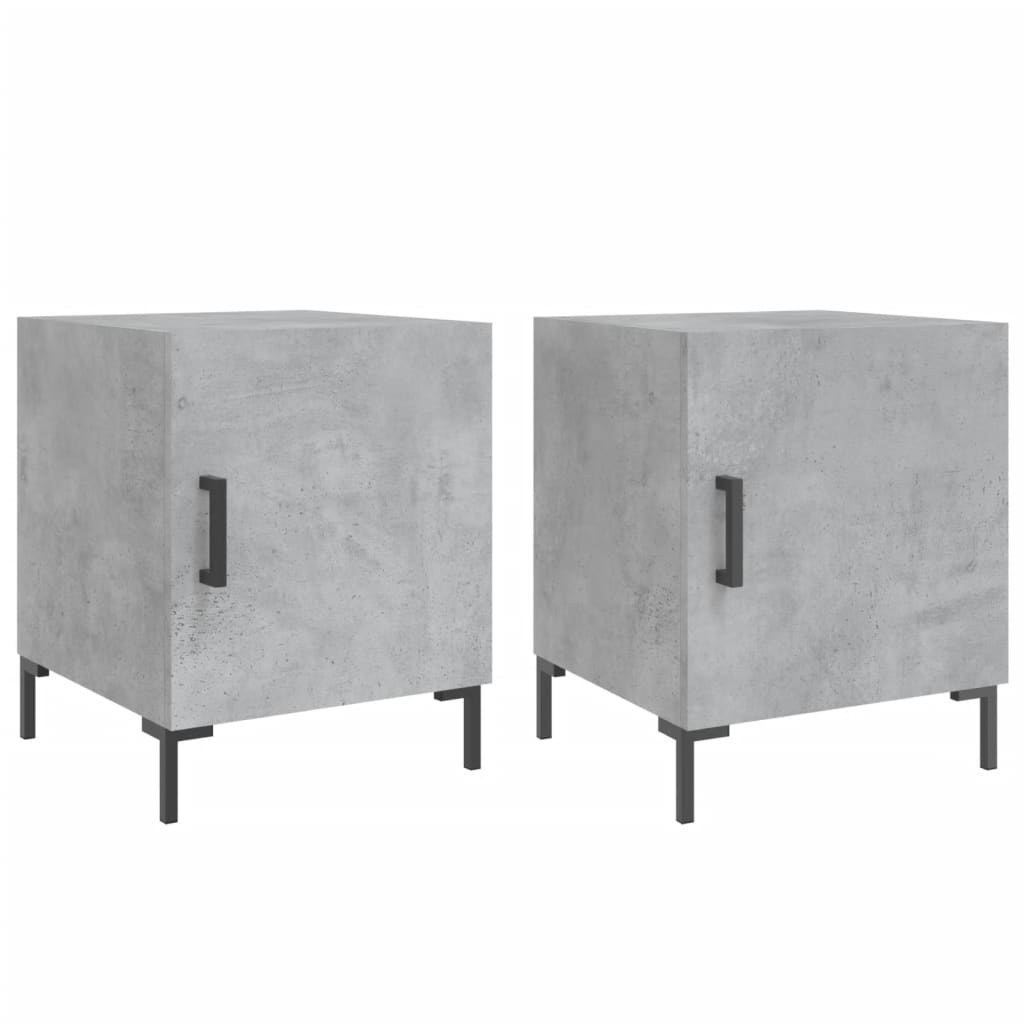 Bedside Cabinets 2 pcs Concrete Grey 40x40x50 cm Engineered Wood