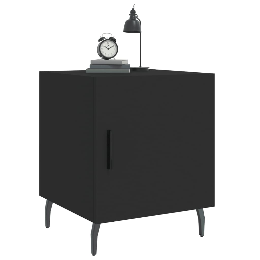 Bedside Cabinet Black 40x40x50 cm Engineered Wood