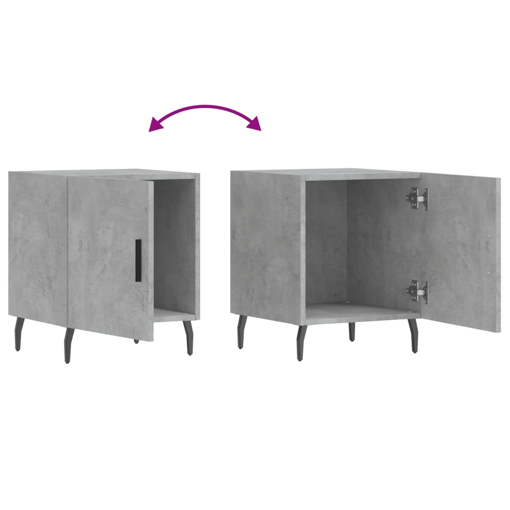 Bedside Cabinets 2 pcs Concrete Grey 40x40x50 cm Engineered Wood