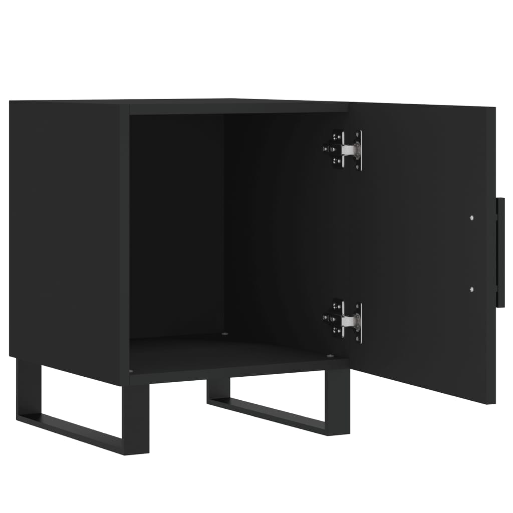 Bedside Cabinets 2 pcs Black 40x40x50 cm Engineered Wood