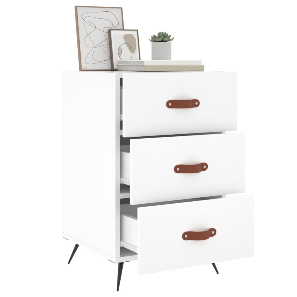 Bedside Cabinet White 40x40x66 cm Engineered Wood