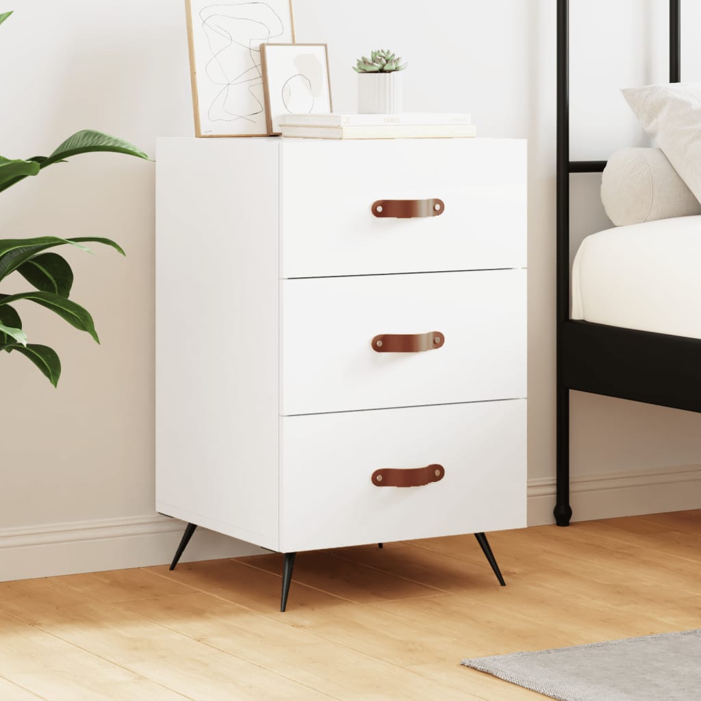 Bedside Cabinet White 40x40x66 cm Engineered Wood