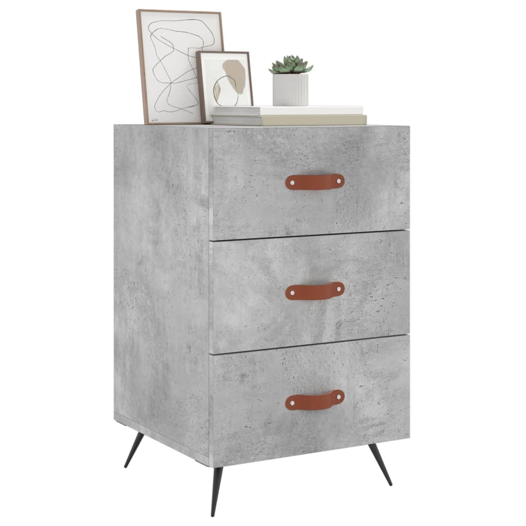 Bedside Cabinet Concrete Grey 40x40x66 cm Engineered Wood
