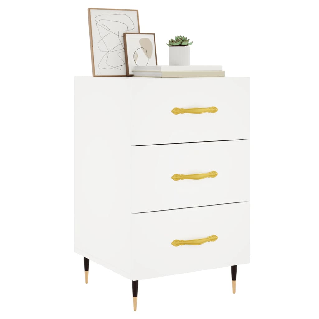Bedside Cabinet White 40x40x66 cm Engineered Wood