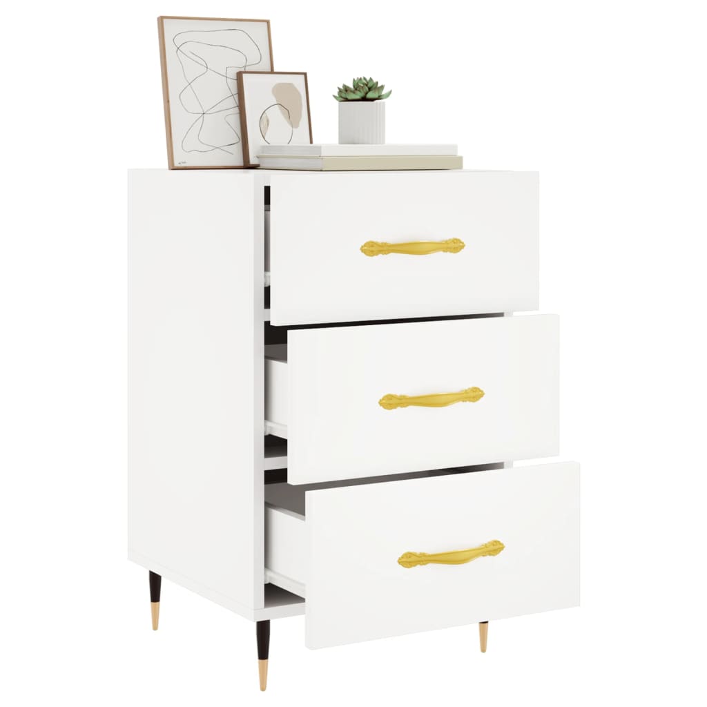 Bedside Cabinet White 40x40x66 cm Engineered Wood