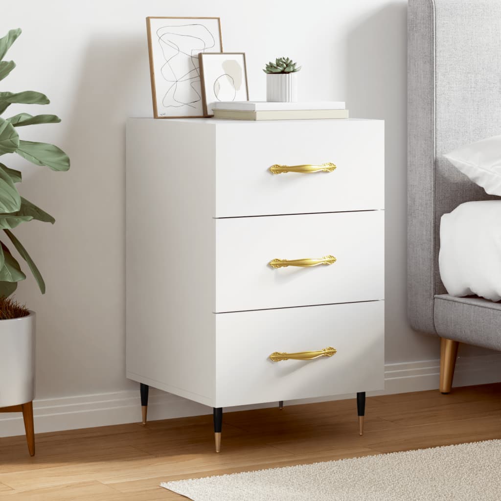 Bedside Cabinet White 40x40x66 cm Engineered Wood