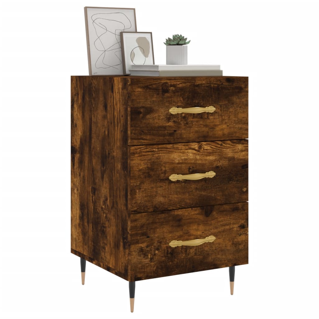 Bedside Cabinet Smoked Oak 40x40x66 cm Engineered Wood