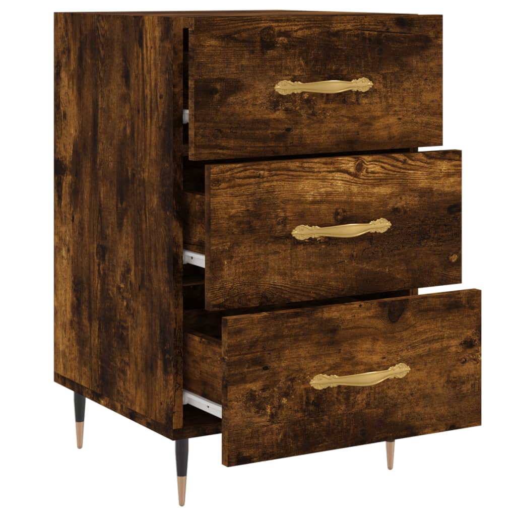 Bedside Cabinet Smoked Oak 40x40x66 cm Engineered Wood