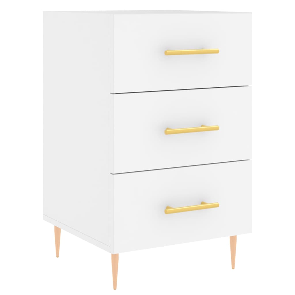 Bedside Cabinet White 40x40x66 cm Engineered Wood