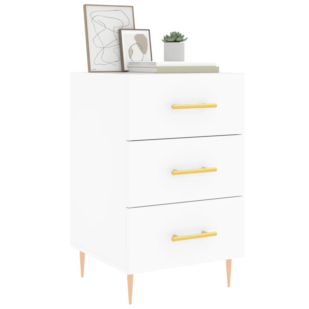 Bedside Cabinet White 40x40x66 cm Engineered Wood