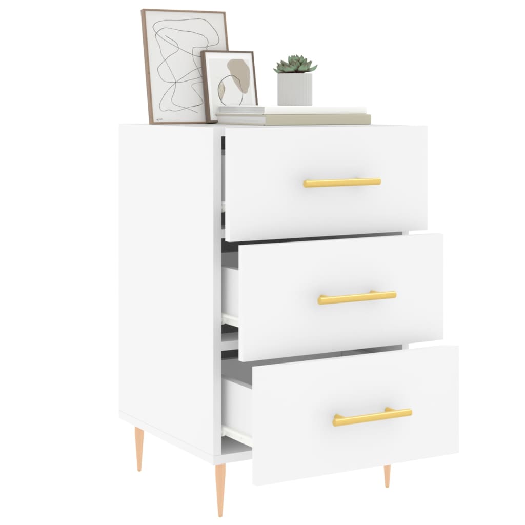 Bedside Cabinet White 40x40x66 cm Engineered Wood