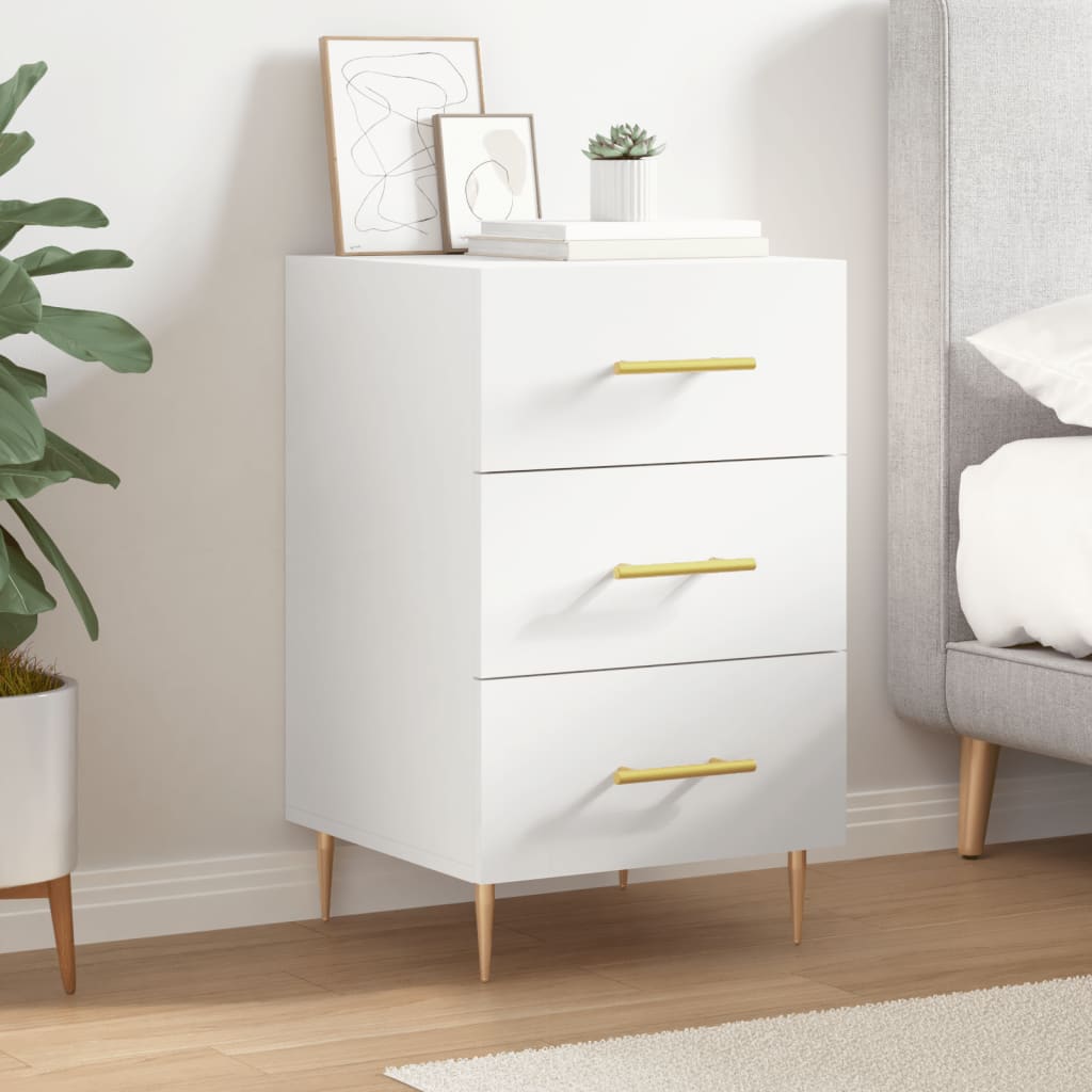 Bedside Cabinet White 40x40x66 cm Engineered Wood