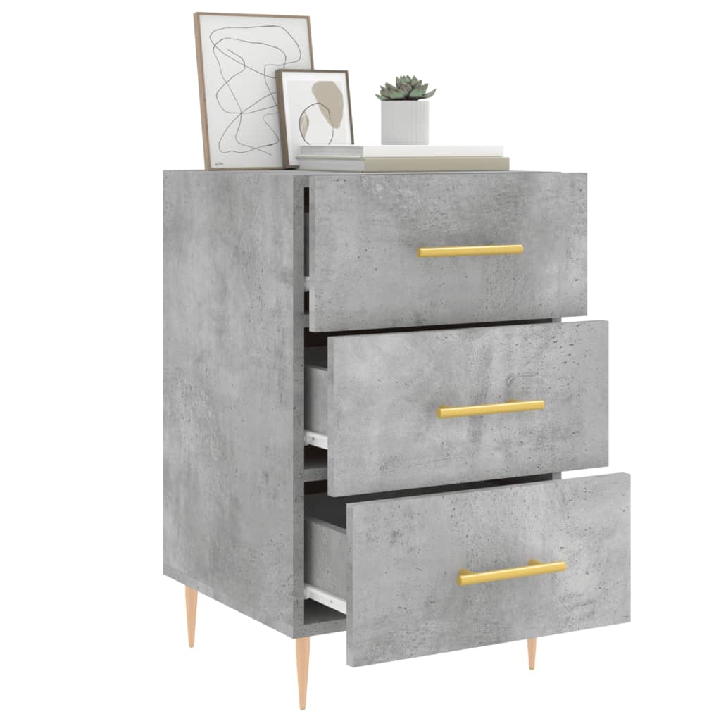 Bedside Cabinet Concrete Grey 40x40x66 cm Engineered Wood