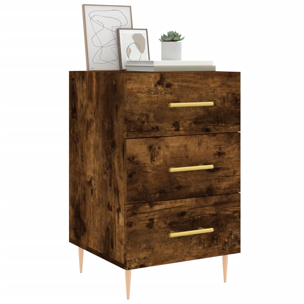Bedside Cabinet Smoked Oak 40x40x66 cm Engineered Wood
