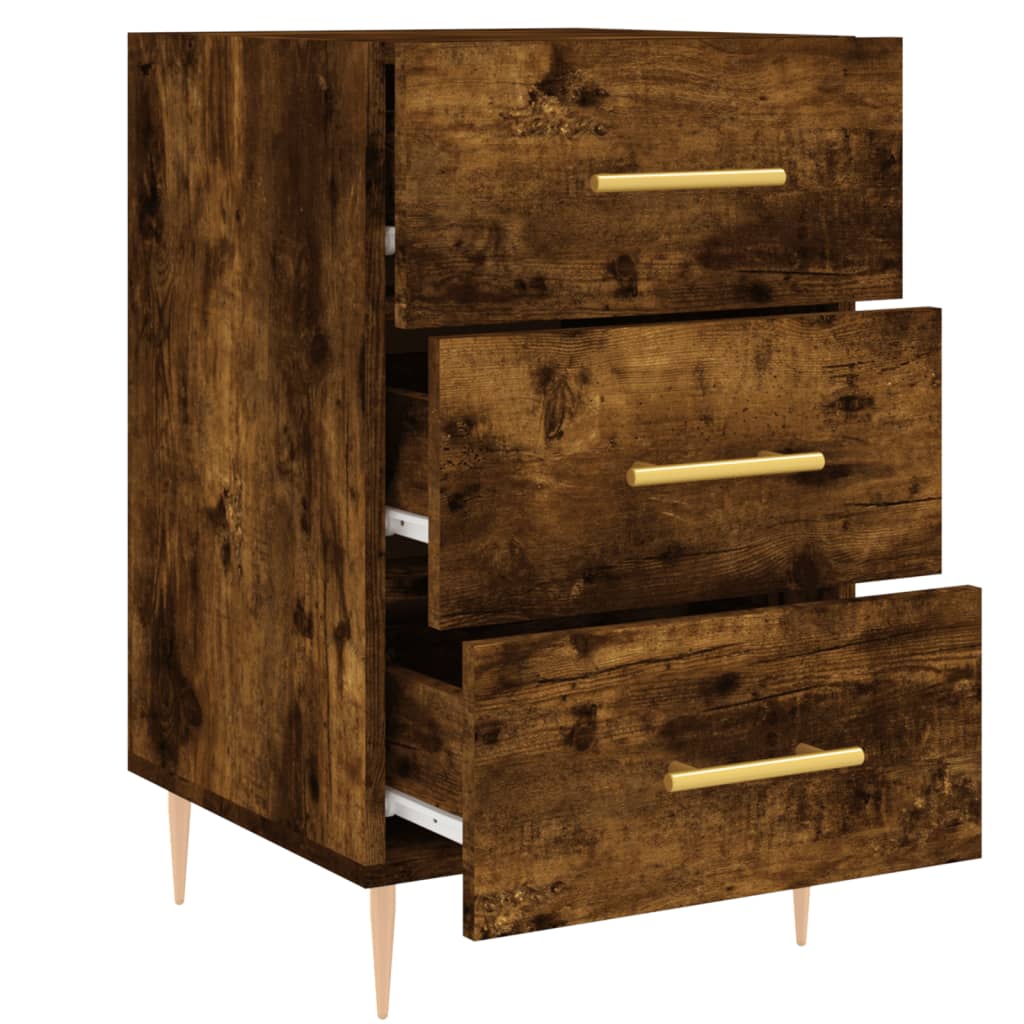 Bedside Cabinet Smoked Oak 40x40x66 cm Engineered Wood