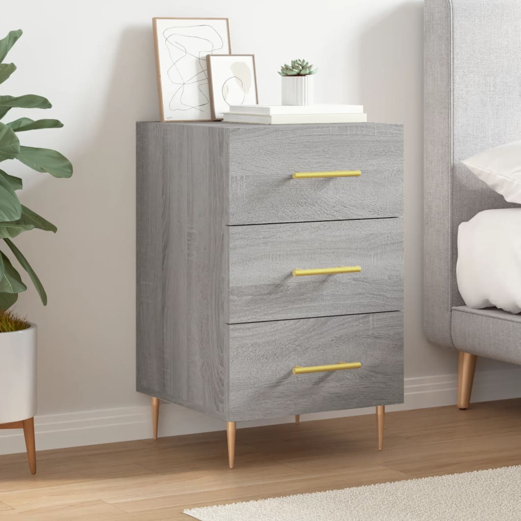 Bedside Cabinet Grey Sonoma 40x40x66 cm Engineered Wood