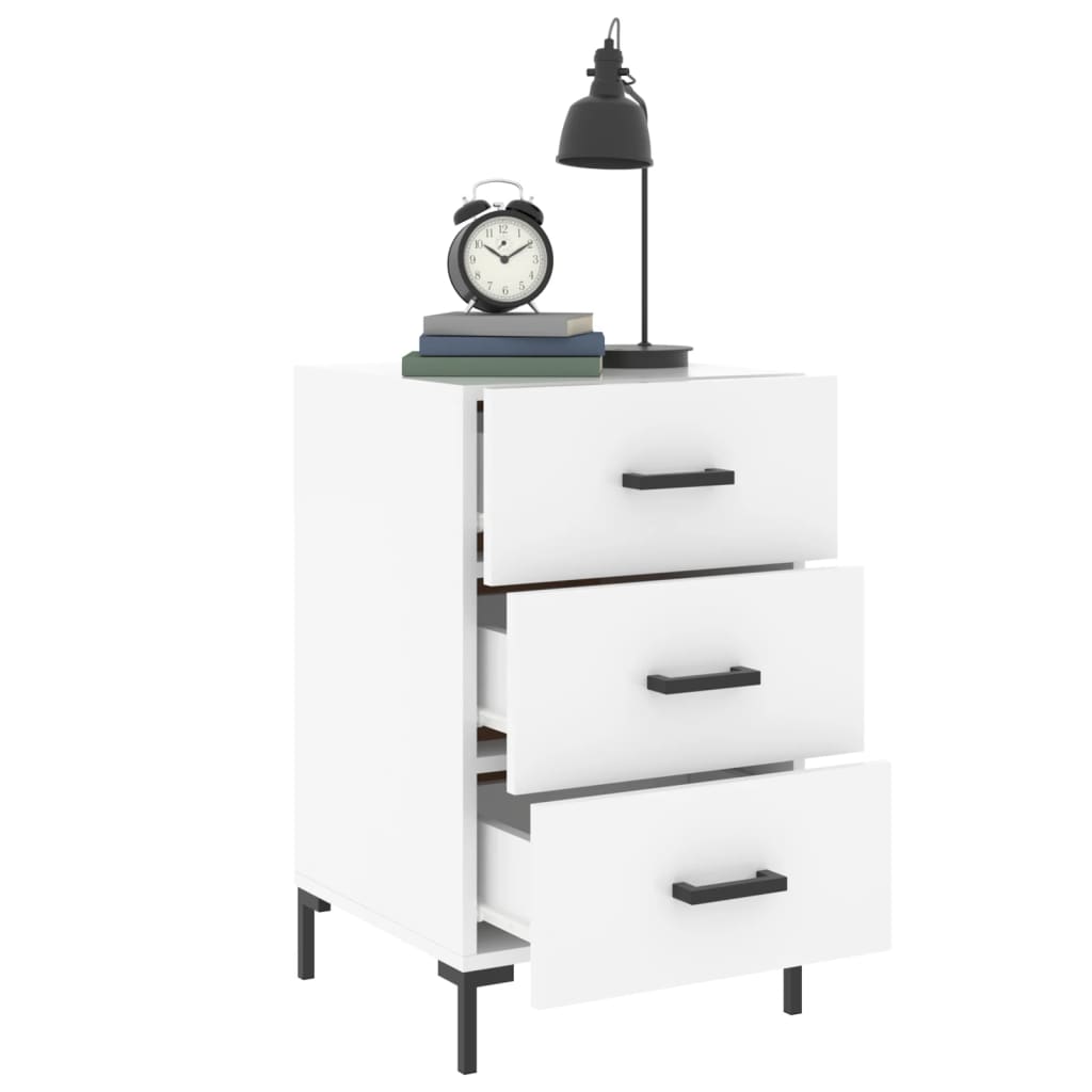 Bedside Cabinet White 40x40x66 cm Engineered Wood