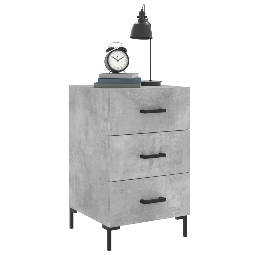 Bedside Cabinet Concrete Grey 40x40x66 cm Engineered Wood