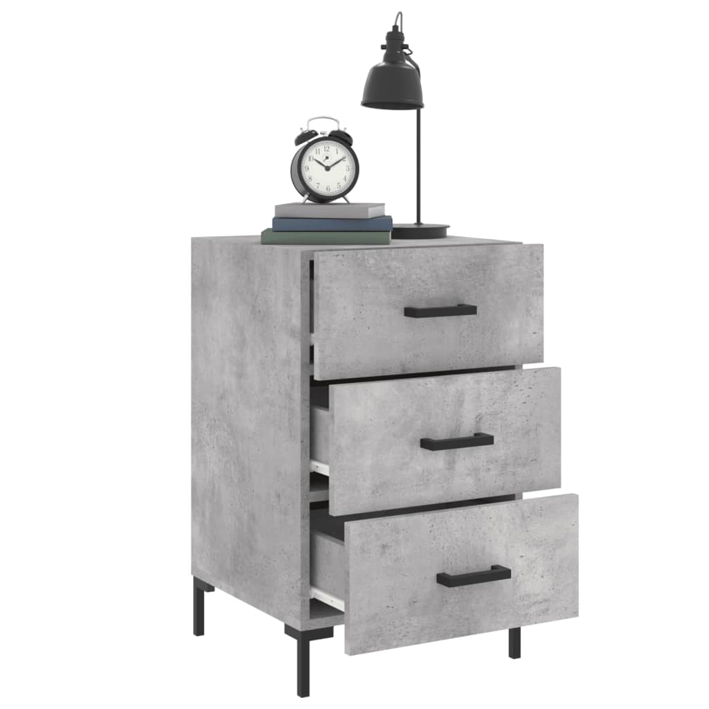 Bedside Cabinet Concrete Grey 40x40x66 cm Engineered Wood