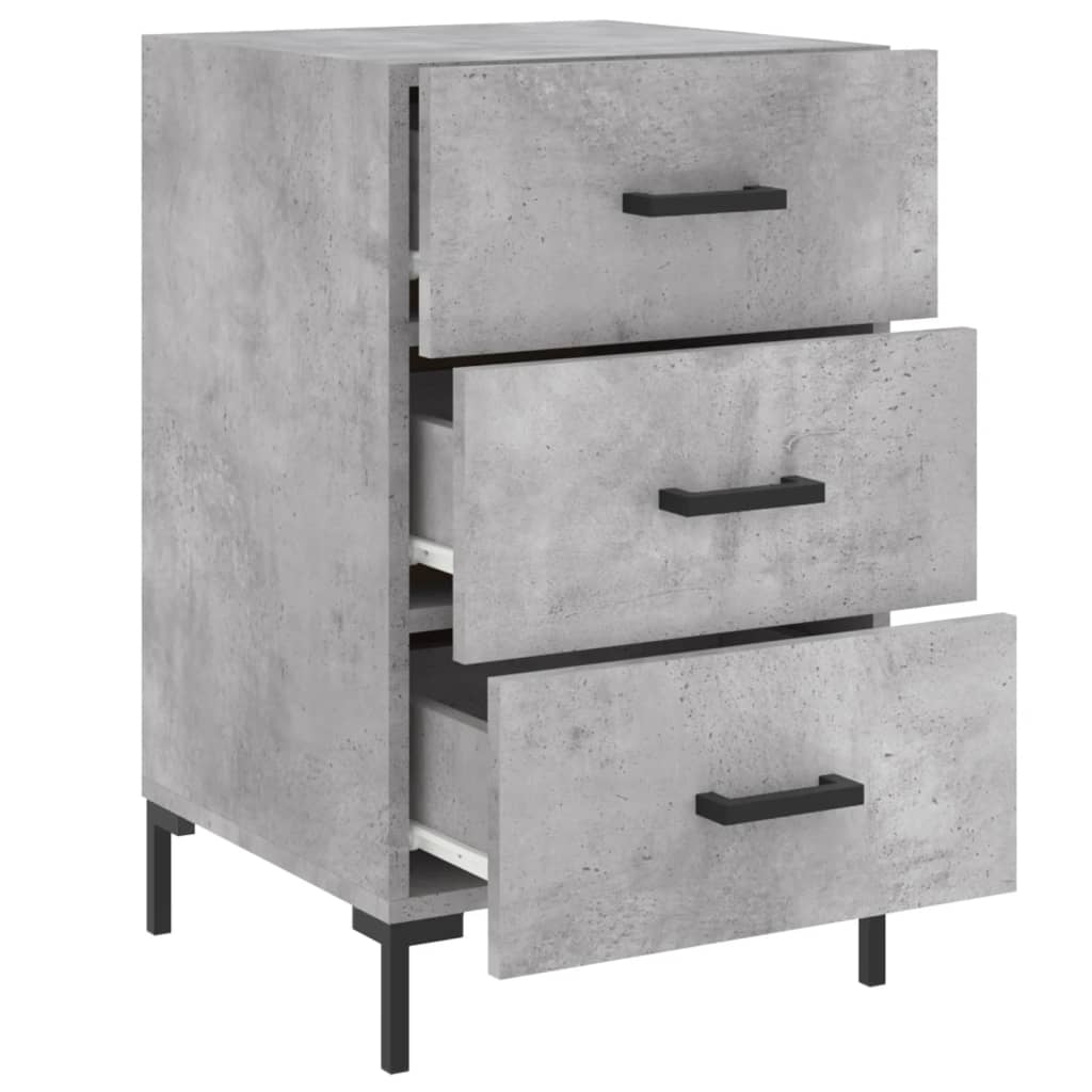 Bedside Cabinet Concrete Grey 40x40x66 cm Engineered Wood