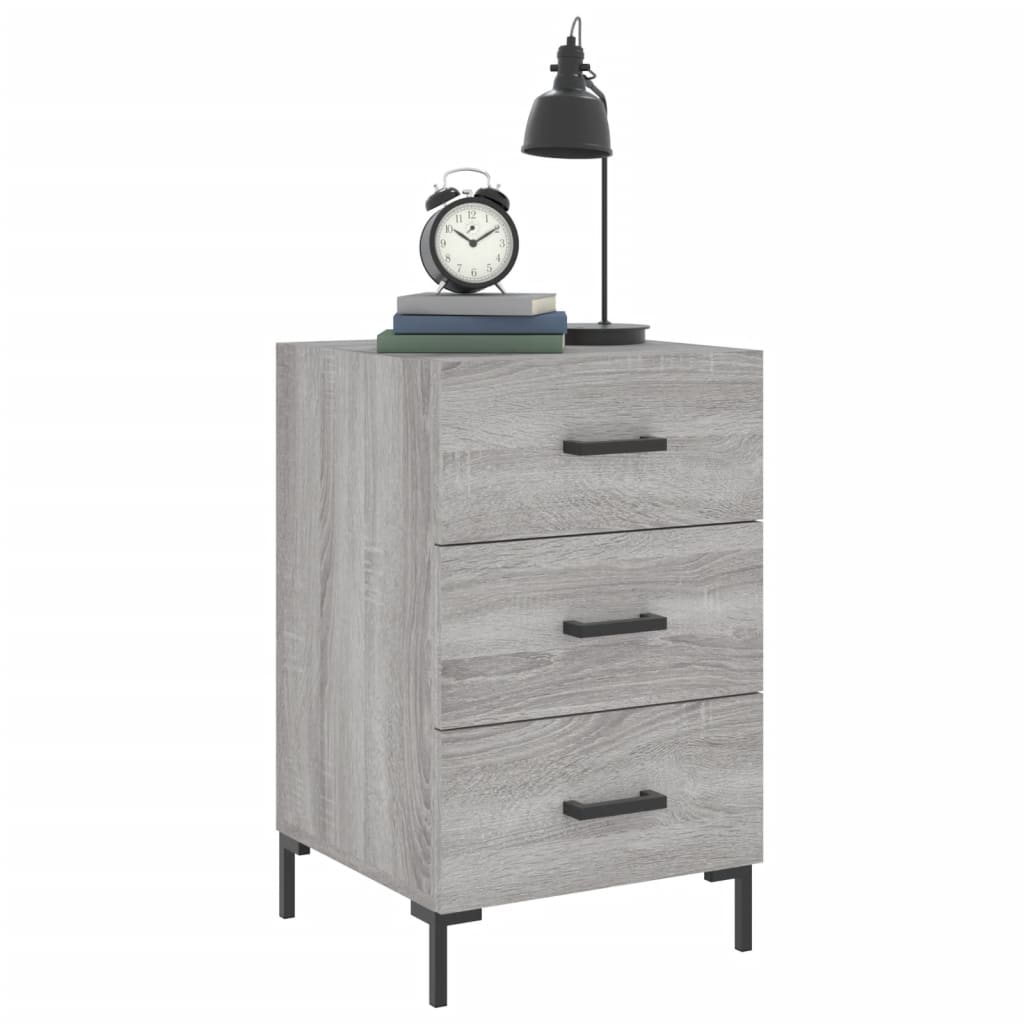 Bedside Cabinet Grey Sonoma 40x40x66 cm Engineered Wood