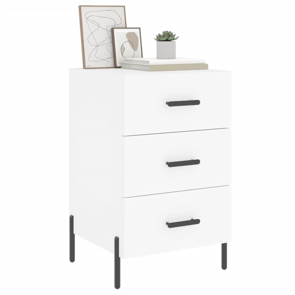 Bedside Cabinet White 40x40x66 cm Engineered Wood