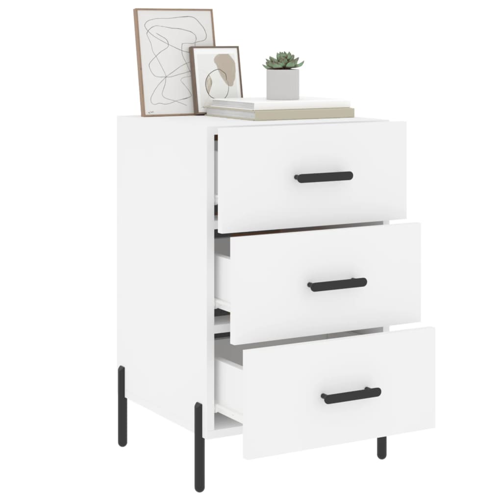 Bedside Cabinet White 40x40x66 cm Engineered Wood