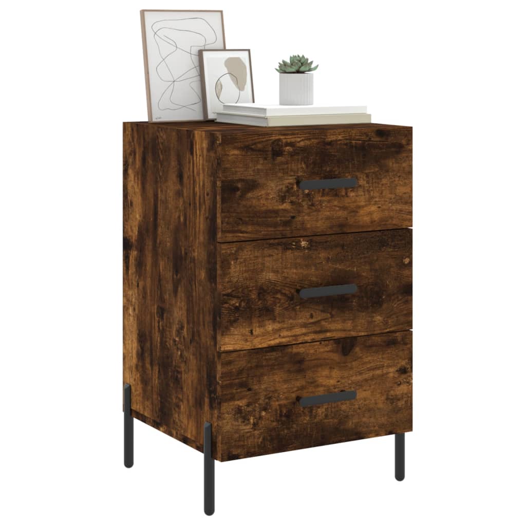 Bedside Cabinet Smoked Oak 40x40x66 cm Engineered Wood