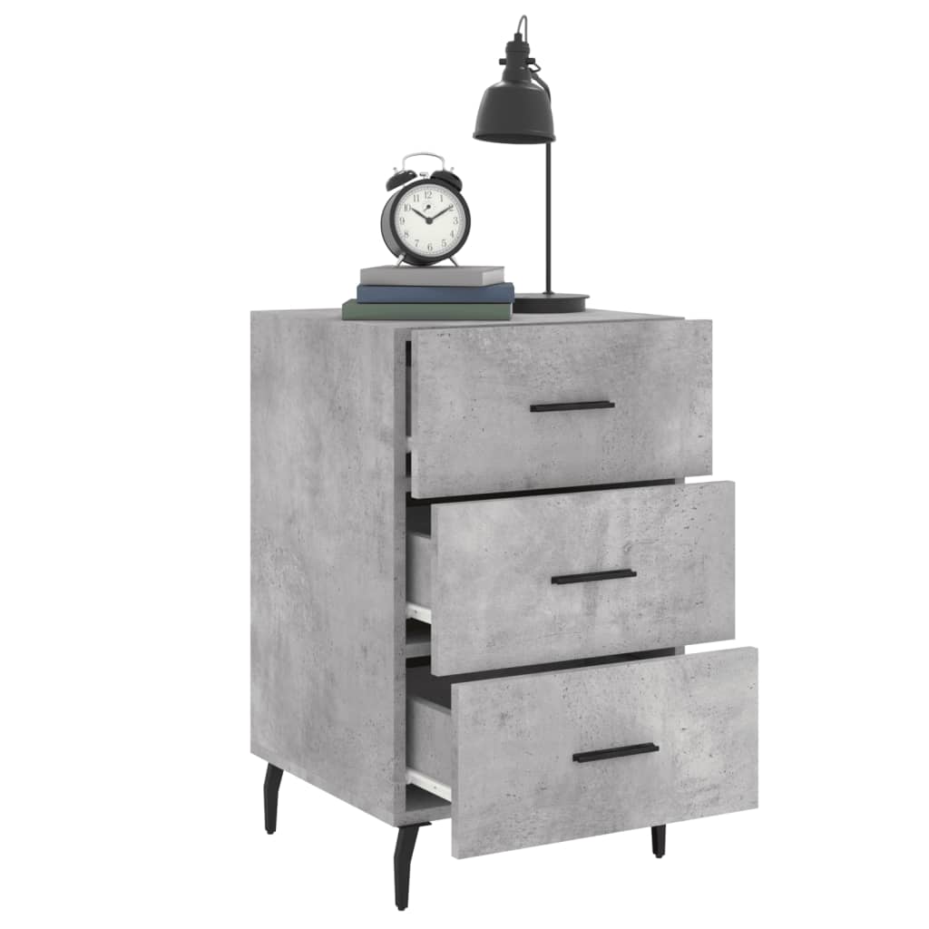 Bedside Cabinet Concrete Grey 40x40x66 cm Engineered Wood