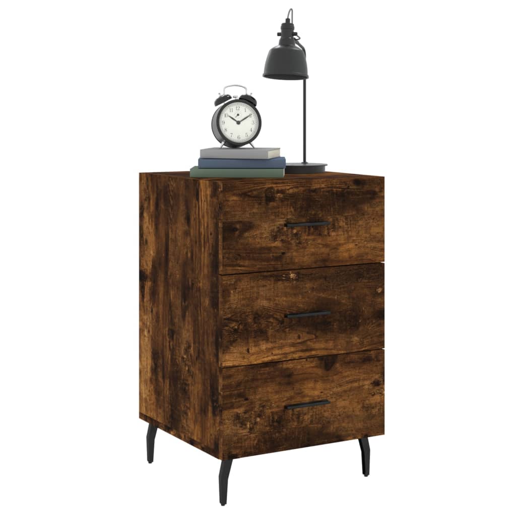 Bedside Cabinet Smoked Oak 40x40x66 cm Engineered Wood