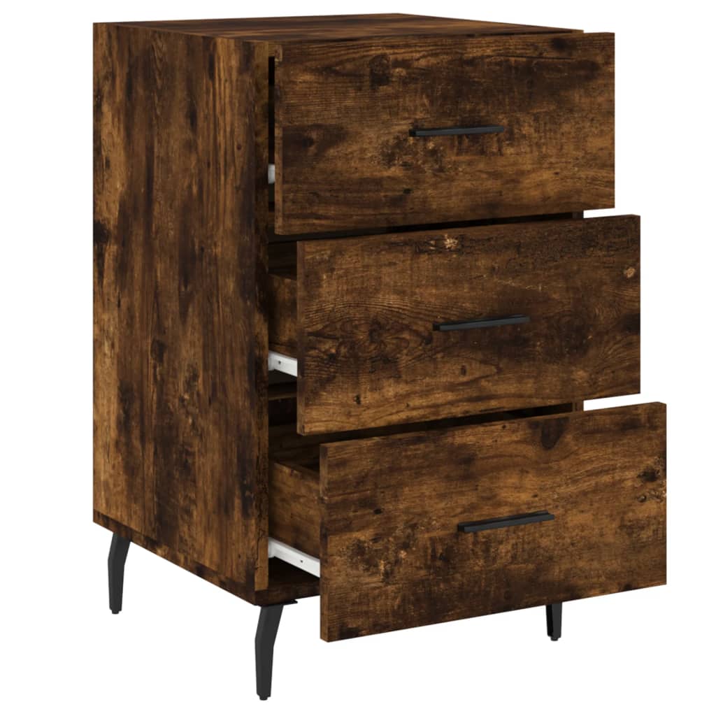 Bedside Cabinet Smoked Oak 40x40x66 cm Engineered Wood