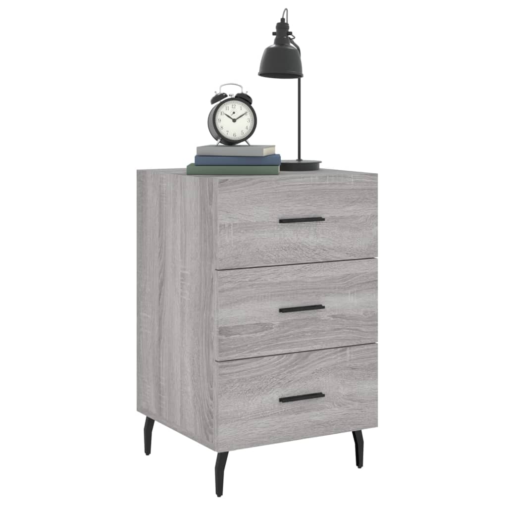 Bedside Cabinet Grey Sonoma 40x40x66 cm Engineered Wood