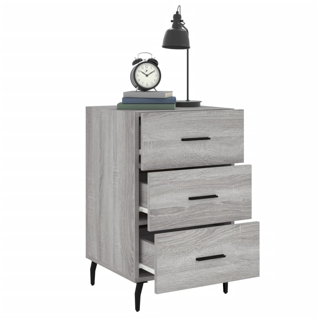Bedside Cabinet Grey Sonoma 40x40x66 cm Engineered Wood