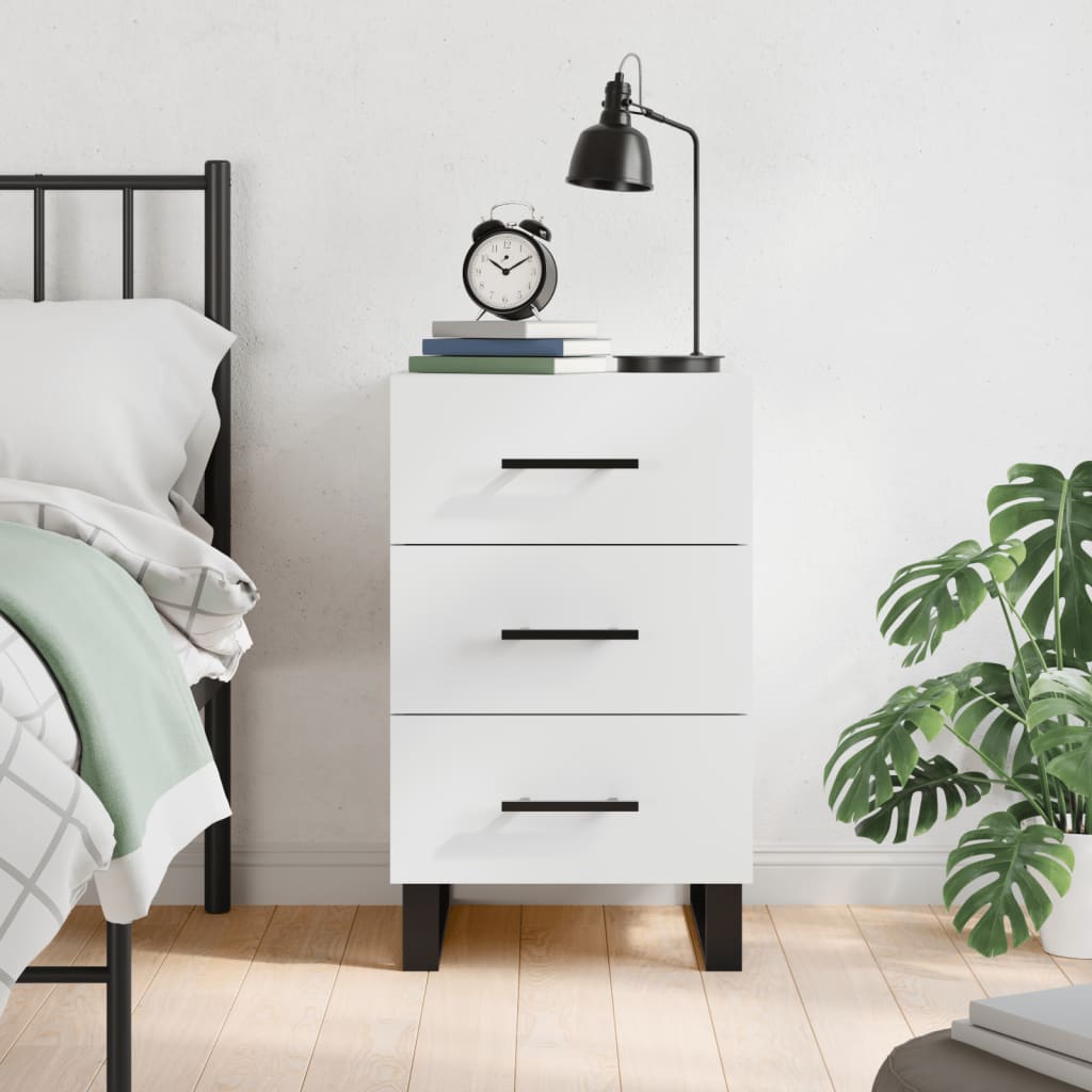 Bedside Cabinet White 40x40x66 cm Engineered Wood