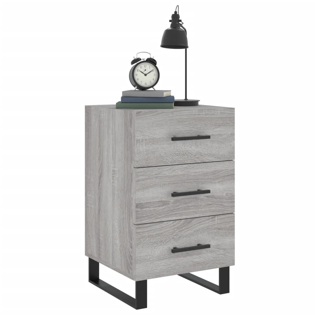 Bedside Cabinet Grey Sonoma 40x40x66 cm Engineered Wood