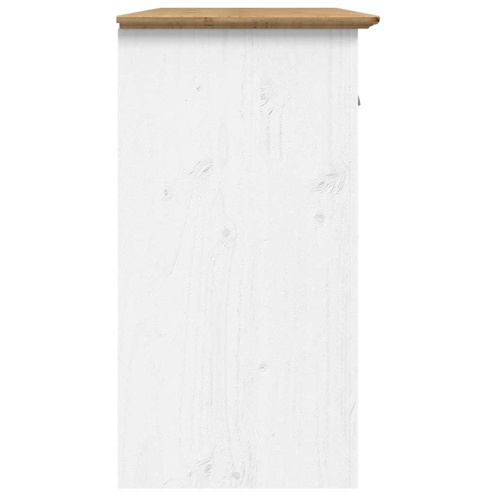 Sideboard BODO White and Brown 115x43x79.5 cm Solid Wood Pine