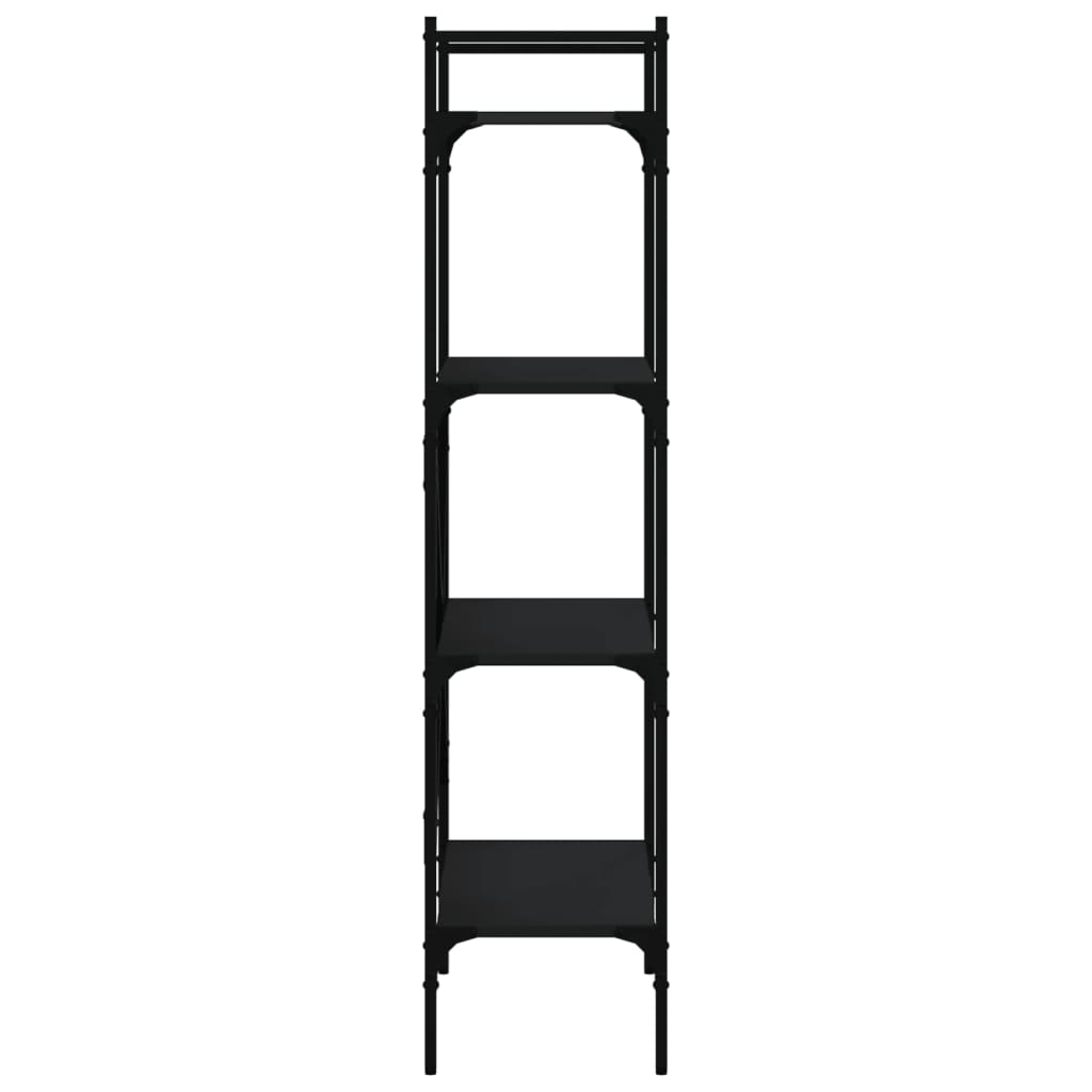 Bookcase 4-Tier Black 56x31.5x138.5 cm Engineered Wood