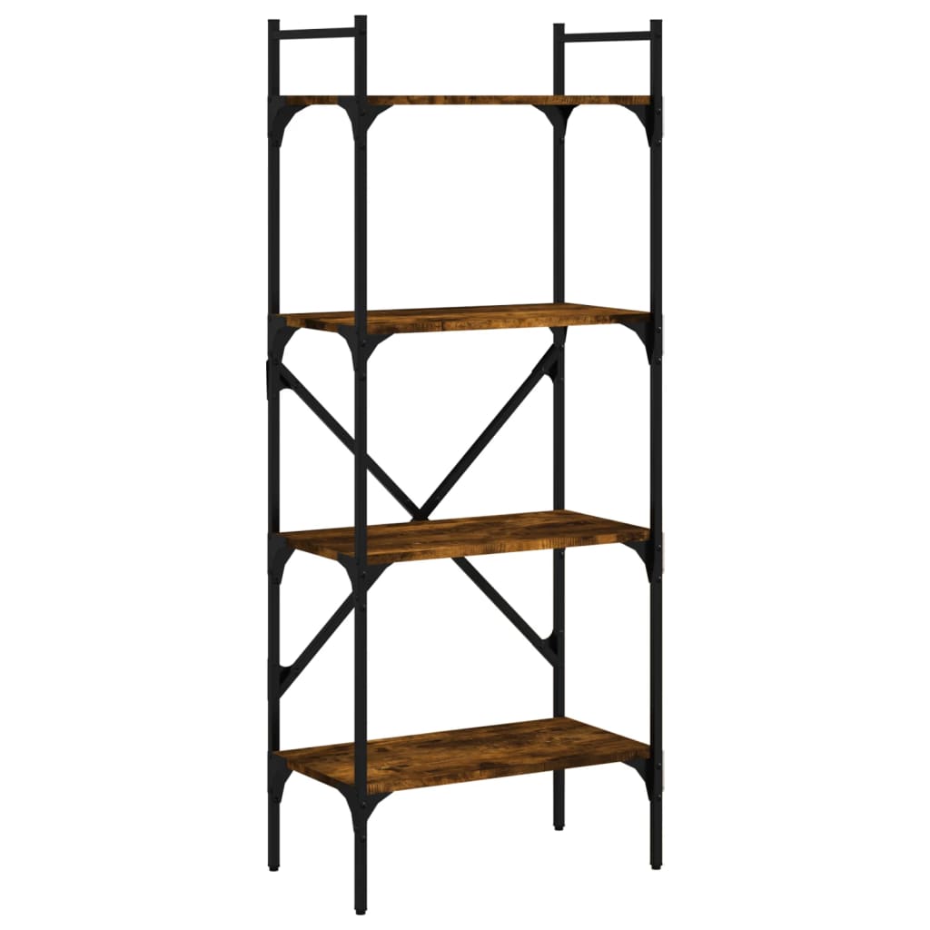 Bookcase 4-Tier Smoked Oak 56x31.5x138.5 cm Engineered Wood