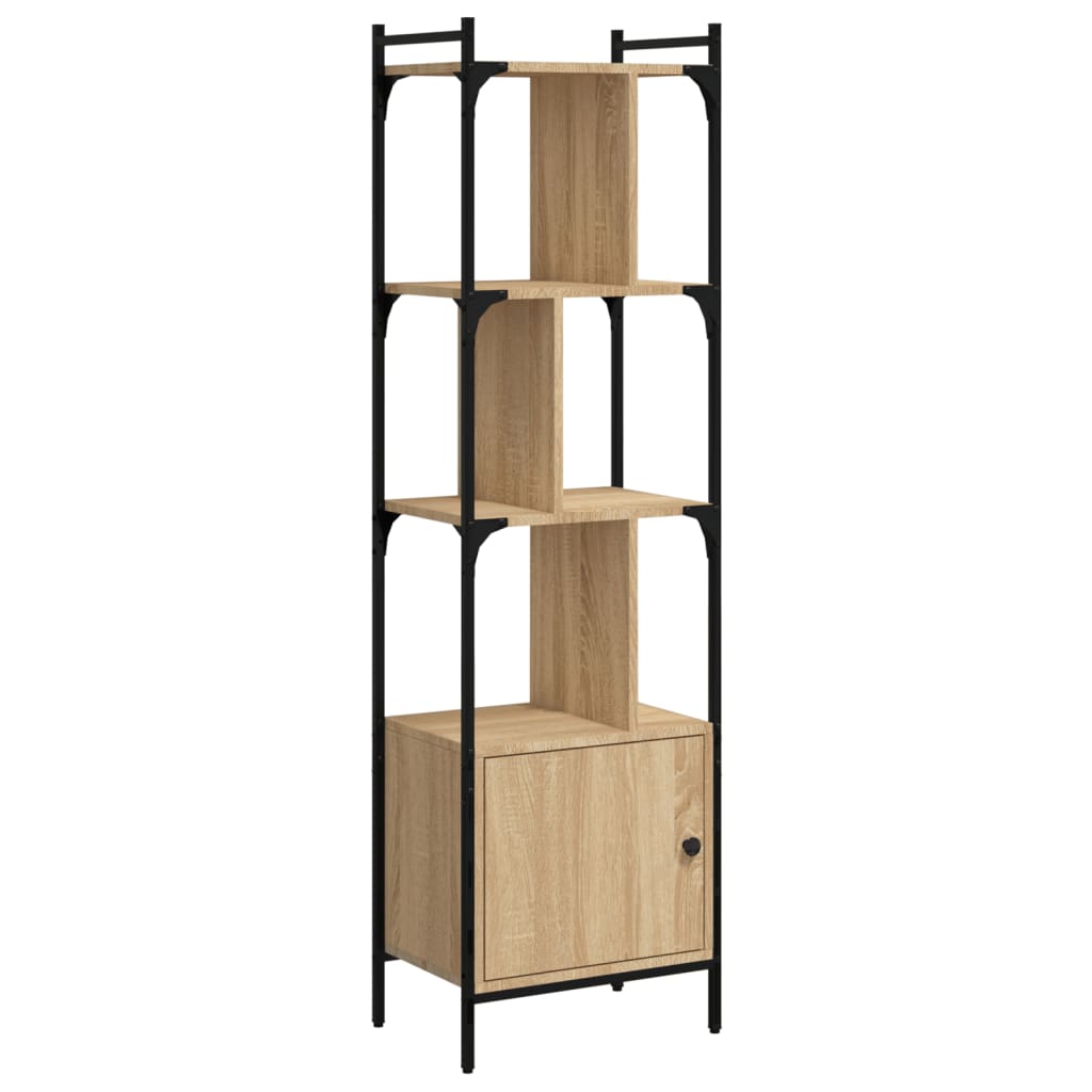 Bookcase with Door Sonoma Oak 44.5x30x154.5 cm Engineered Wood