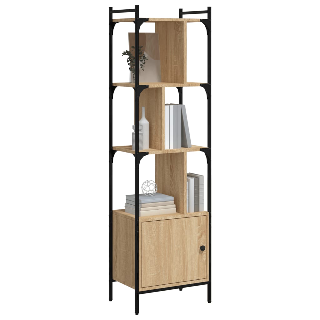 Bookcase with Door Sonoma Oak 44.5x30x154.5 cm Engineered Wood