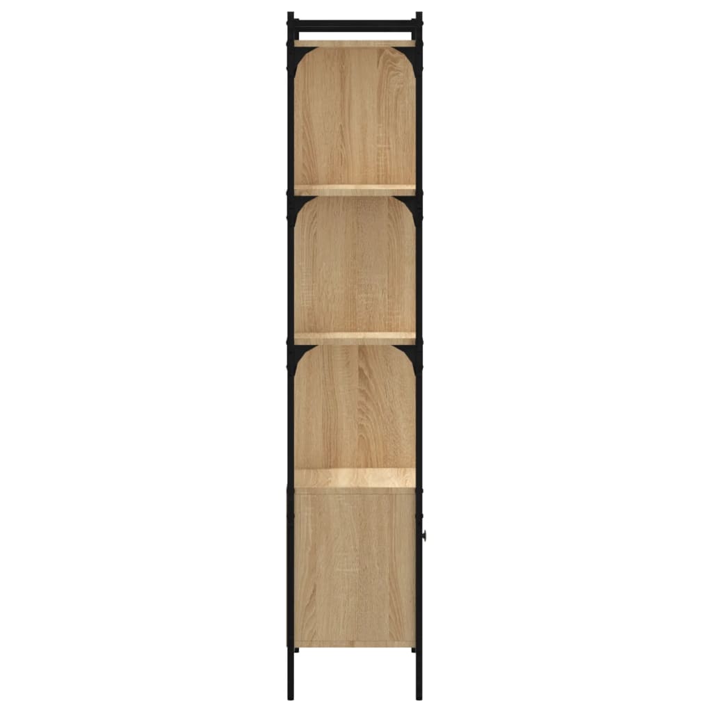 Bookcase with Door Sonoma Oak 44.5x30x154.5 cm Engineered Wood