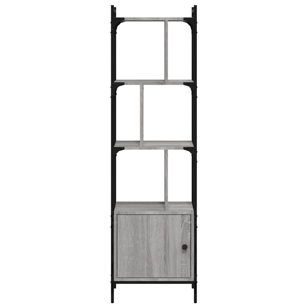 Bookcase with Door Grey Sonoma 44.5x30x154.5 cm Engineered Wood