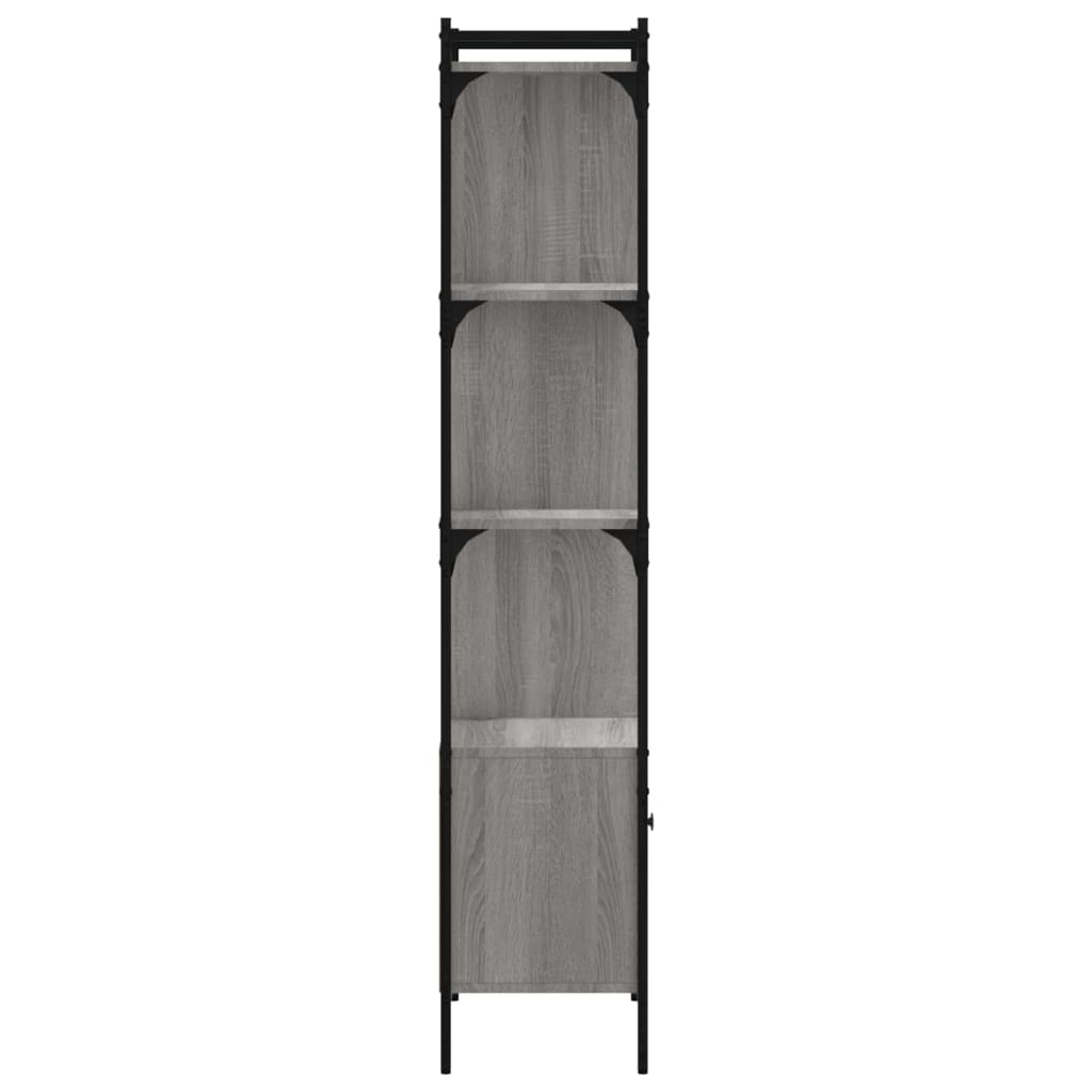 Bookcase with Door Grey Sonoma 44.5x30x154.5 cm Engineered Wood