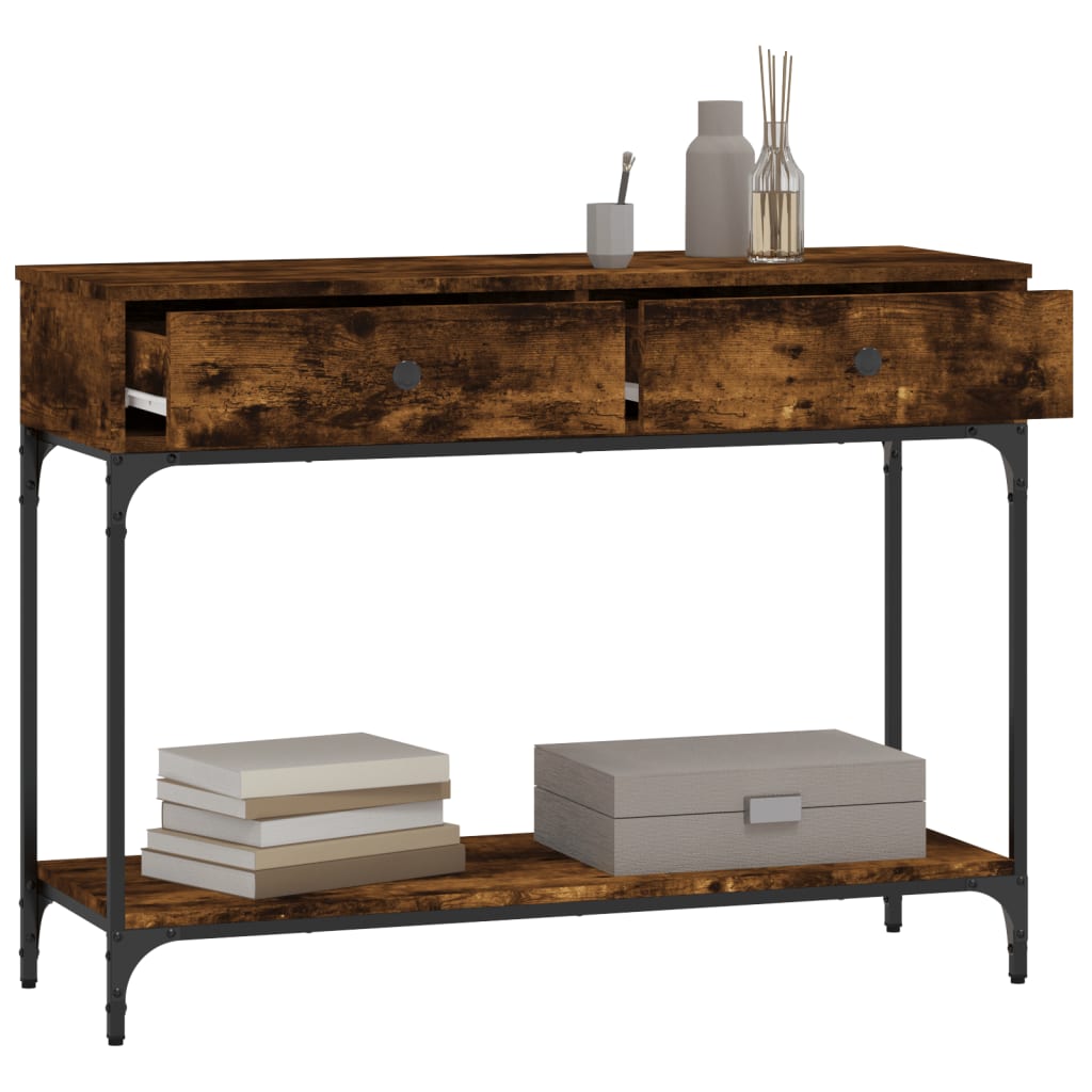 Console Table Smoked Oak 100x34.5x75 cm Engineered Wood