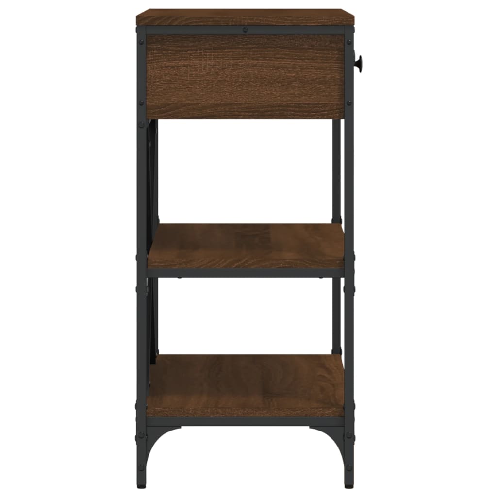 Console Table Brown Oak 75x34.5x75 cm Engineered Wood