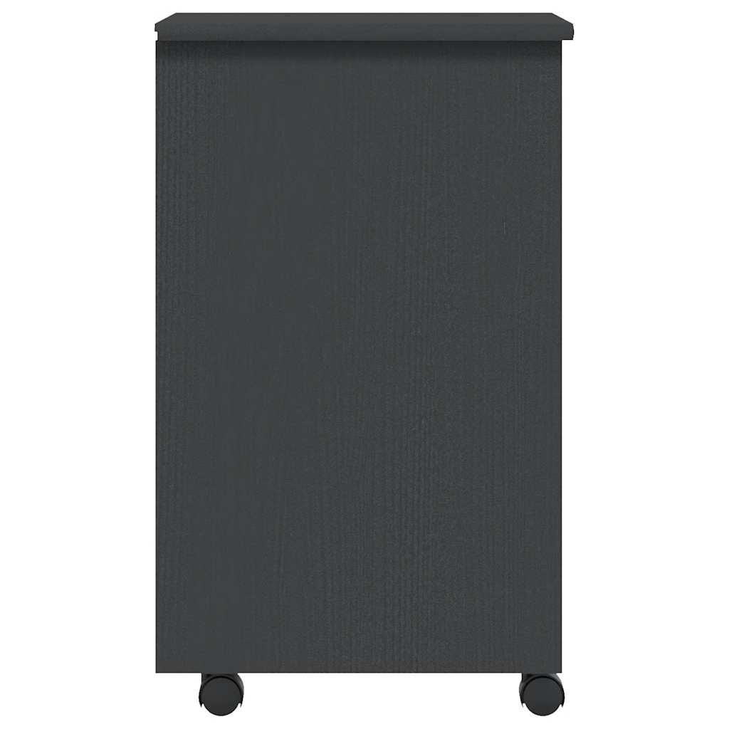 Rolling Cabinet with Drawers MOSS Grey Solid Wood Pine