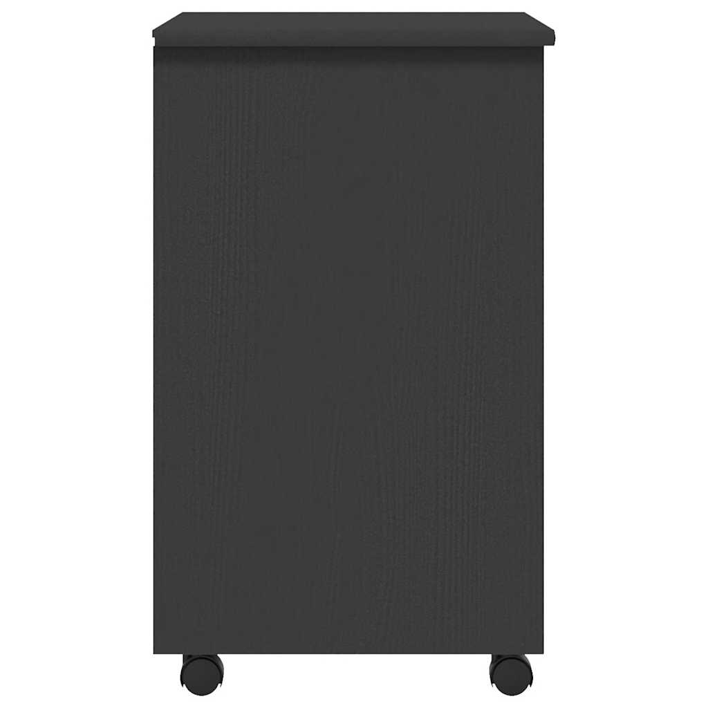 Rolling Cabinet with Drawers MOSS Grey Solid Wood Pine