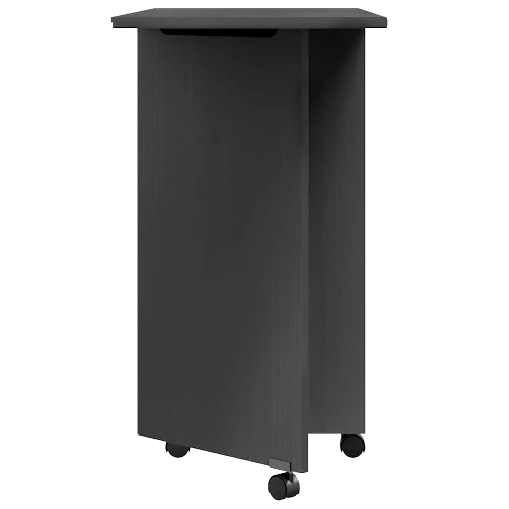 Rolling Cabinet with Desk MOSS Grey Solid Wood Pine